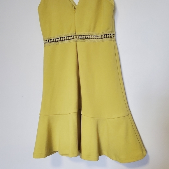 Lulu's Lover Of Mine Yellow Crochet Lace Mini Dress - Picture 6 of 7